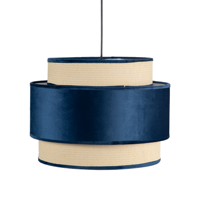 Colgante Adriano fabricado en textil color azul, lámpara colgante con estilo moderno y elegante
