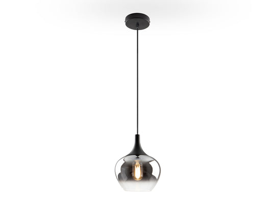 Lámpara Colgante Opaz 1 Luz Ø19 cm Negro Mate y Cristal Smoke Schuller - vista principal | Schuller