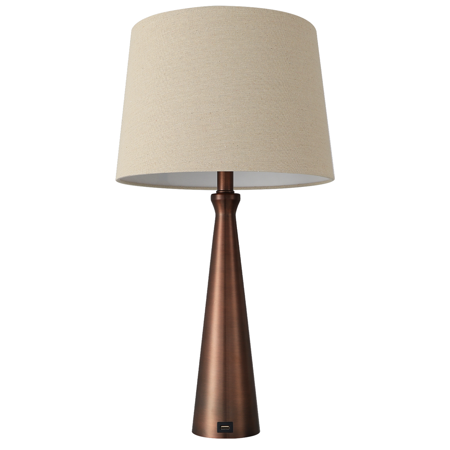 Sobremesa decorativa marrón con pantalla beige ideal para interior