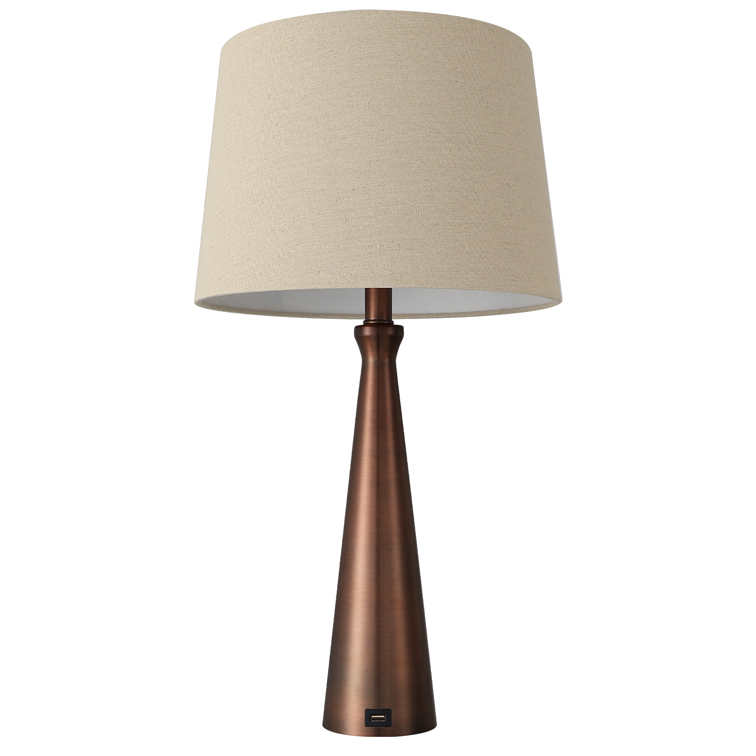 Sobremesa decorativa marrón con pantalla beige ideal para interior
