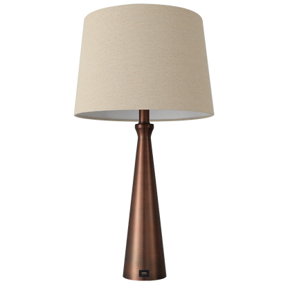 Sobremesa decorativa marrón con pantalla beige ideal para interior