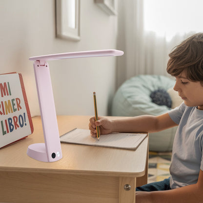 Flexo linterna Blum Rosa en uso sobre escritorio - Ambiente de estudio