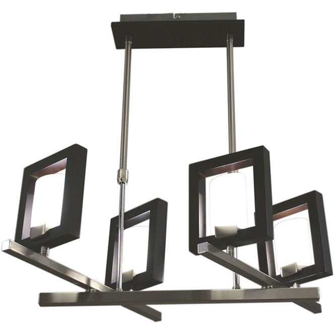 Lámpara de Techo Moderna VIVIANE 55 cm Wengue y Níquel Interlusa - Vista frontal principal en fondo blanco | LuzGurú