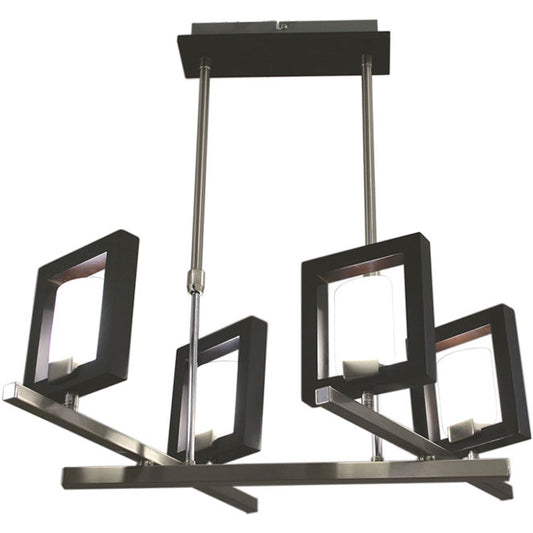 Lámpara de Techo Moderna VIVIANE 55 cm Wengue y Níquel Interlusa - Vista frontal principal en fondo blanco | LuzGurú