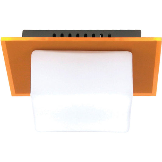 Aplique de Pared REBECA Cuadrado 16 cm Naranja Interlusa - Vista frontal principal en fondo blanco | LuzGurú