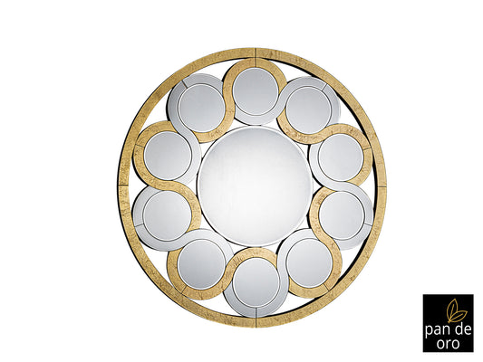 Espejo Decorativo Redondo Zendaya 120 cm Pan de Oro Schuller - vista principal | Schuller