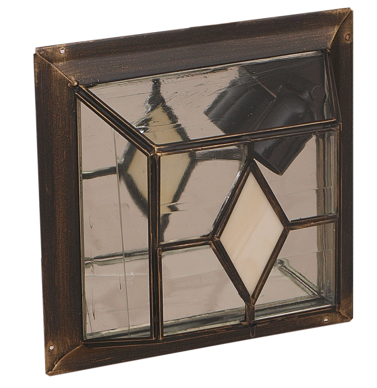 Plafón Califa fabricado en Metal y Cristal color Oro Viejo/Beis