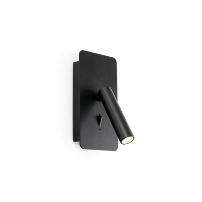 Suau Aplique Lector con USB Negro Faro 62116 de pared para lectura