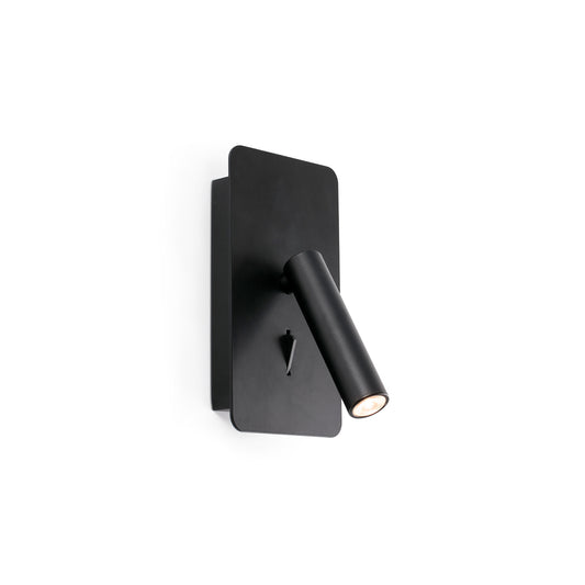 Suau Aplique Lector con USB Negro Faro 62116 de pared para lectura