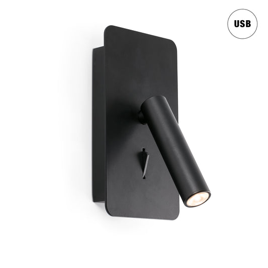 Aplique Lector Suau USB Negro Mate 4,5W Faro - vista principal | FARO