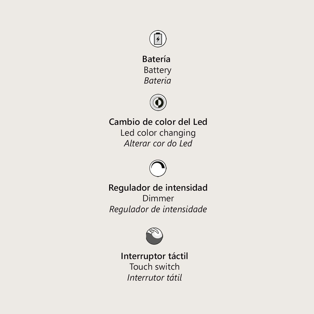 Lámpara Habana en uso con batería USB - Modo luz fría en escritorio