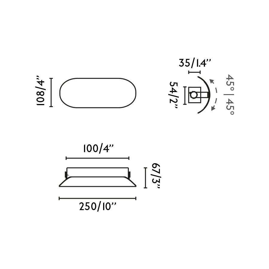 Aplique de pared con frontal orientable para dirigir la luz