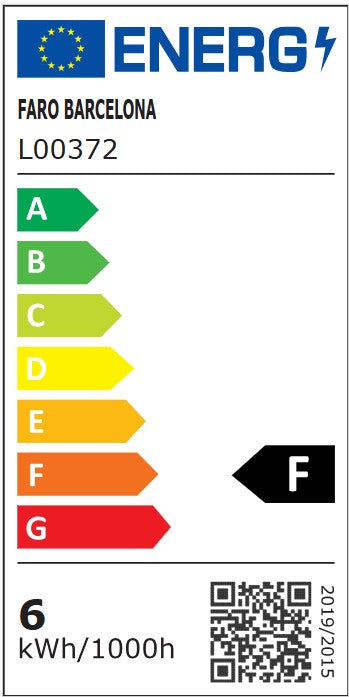 Etiqueta energética de Aplique de Pared MABE LED 6W Níquel Mate IP44 FARO