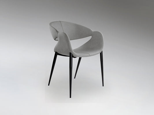 Sillón de Comedor de diseño Giro de Schuller (Giro) tapizado en Gris Claro con patas negras - Ref 629140.

