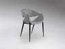 Sillón de Comedor de diseño Giro de Schuller (Giro) tapizado en Gris Claro con patas negras - Ref 629140.

