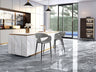 Taburete Alto de diseño Giro II de Schuller (Giro II) tapizado en Gris Claro con patas negras - Ref 629362.

