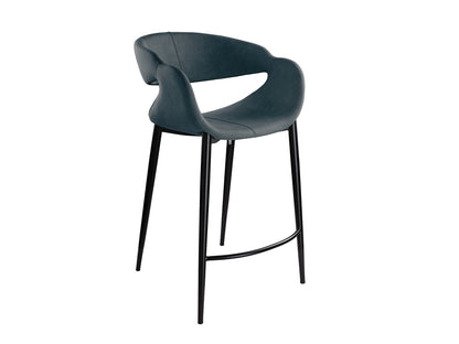 Taburete Alto con Respaldo Giro Azul Oscuro y Negro Schuller - vista principal | Schuller