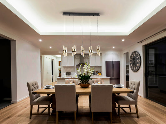 Lámpara Colgante Iliada 5 Luces LED 35W Negro y Oro Schuller - vista principal | Schuller