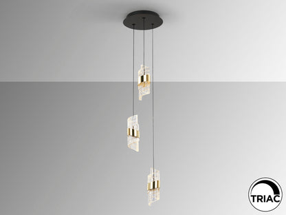Lámpara Colgante LED Iliada 3 Luces Negro y Oro 21W Schuller en ambiente decorado | Schuller
