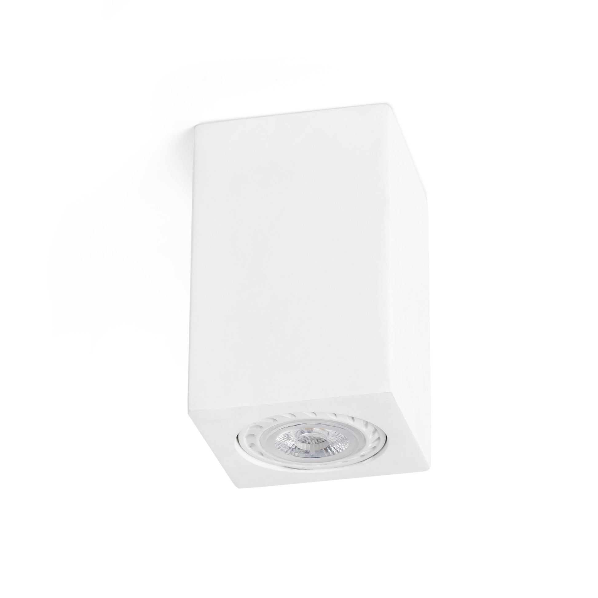 SVEN SQ Plafón Cuadrado Blanco Yeso Faro de techo, diseño minimalista. Ref: 63269