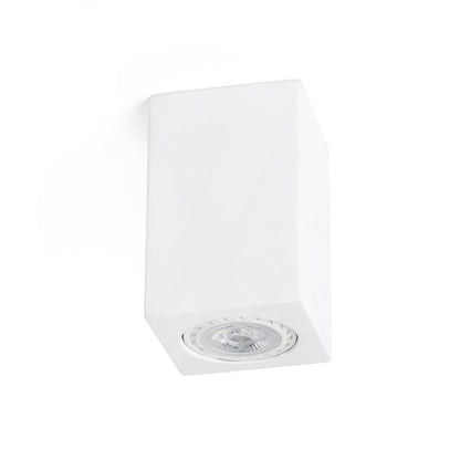 SVEN SQ Plafón Cuadrado Blanco Yeso Faro de techo, diseño minimalista. Ref: 63269