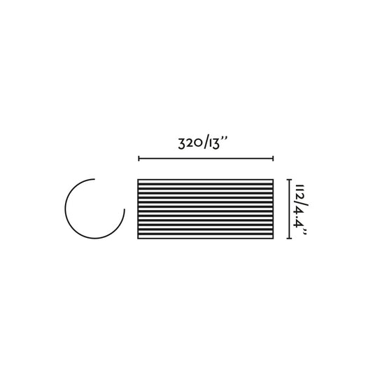Plano con medidas de Aplique de Pared TRAMA 2L 32 cm E14 LED 7W Blanco FARO