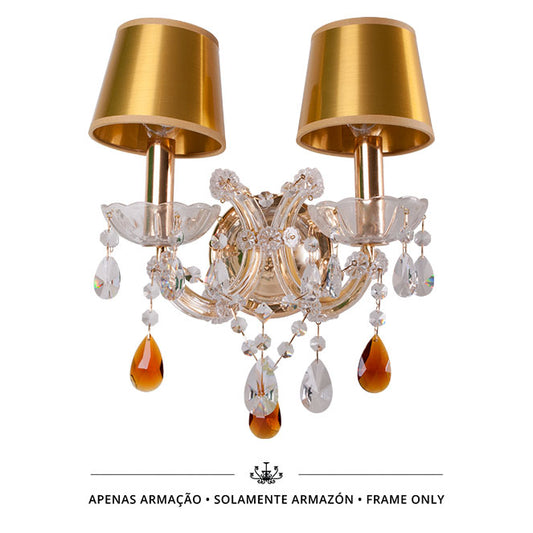 Aplique de Pared M. Teresa 28 cm Oro Interlusa - Vista frontal principal en fondo blanco | LuzGurú