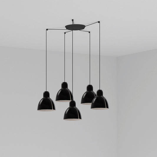 Lámpara Colgante Venice 5L Negro Brillo Cerámica FARO - vista principal | FARO