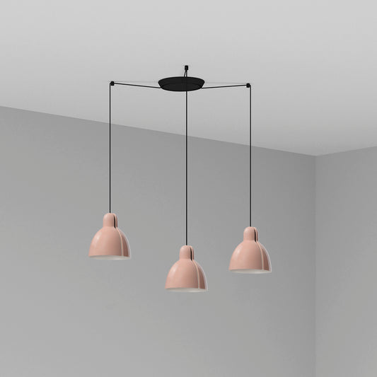 Lámpara Colgante Venice 3 Luces Rosa Brillo Cerámica FARO - vista principal | FARO