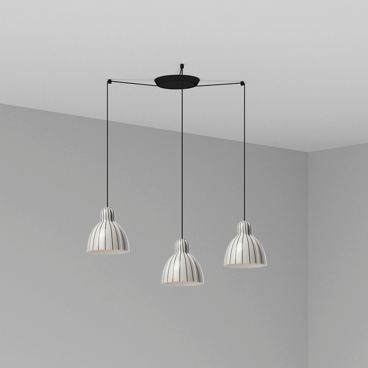 Lámpara Colgante Venice 3L Cerámica FARO - Rayas | FARO · Ref. 64255-114-3L