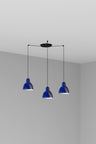 Venice Colgante Azul Cobalto 3L Faro, lámpara de diseño artesanal 64255-115-3L