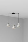 Colgante VENICE Rayas Blanco y Negro 3 Luces FARO 64255-127-3L