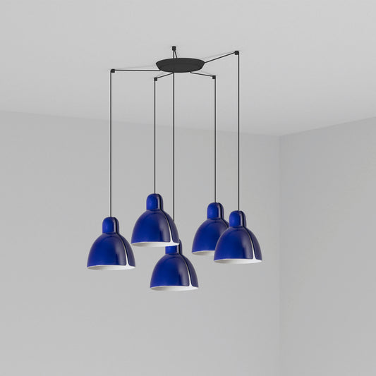 Lámpara Colgante Venice 200 5L Cerámica FARO - Azul cobalto | FARO · Ref. 64255-128-5L