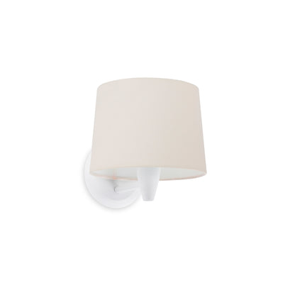 Aplique CONGA de pared textil beige y blanco FARO 64306-02 para dormitorio.