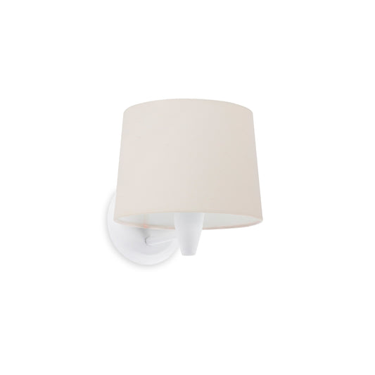 Aplique CONGA de pared textil beige y blanco FARO 64306-02 para dormitorio.