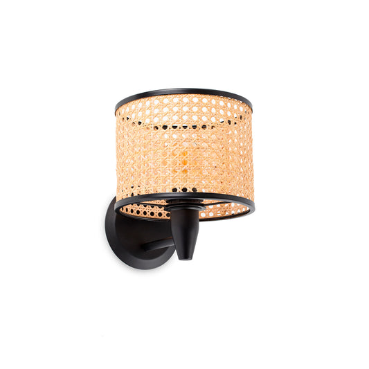 MAMBO Aplique de Pared Ratan y Negro FARO 64307-47