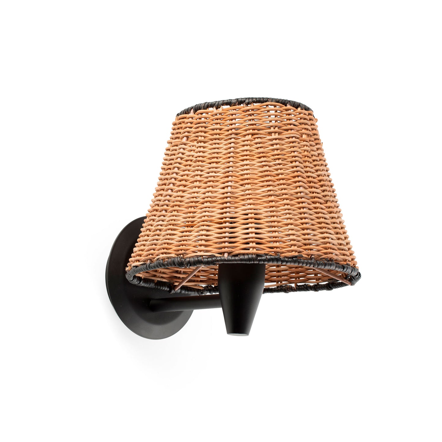 SUMBA Aplique de Pared Ratán Negro FARO para interior, diseño natural y moderno