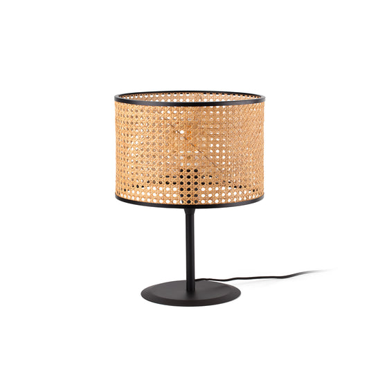 MAMBO Lámpara de Mesa Negra y Ratán FARO para LuzGuru 64311-48-US