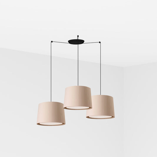 Lámpara Colgante Samba 3 Luces Negro y Beige FARO - vista principal | FARO