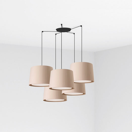 Lámpara Colgante Samba 5 Luces Negro y Beige Faro - vista principal | FARO