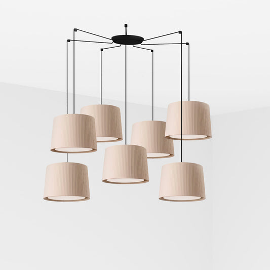 Lámpara Colgante Samba 7 Luces Negro y Beige Faro - vista principal | FARO