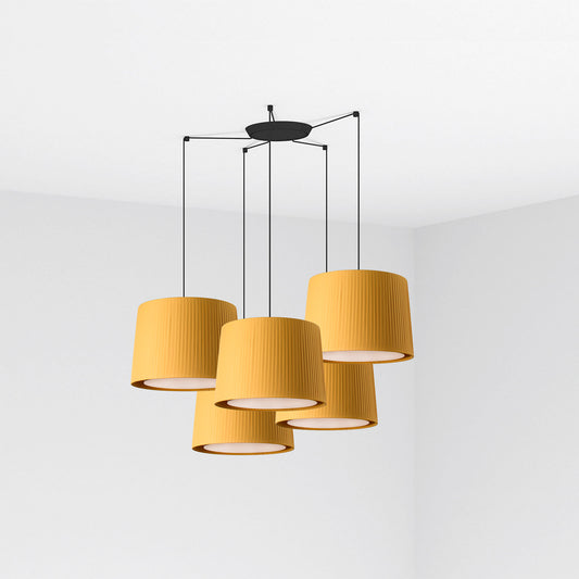 Lámpara Colgante Samba 5 Luces Negro y Amarillo Faro - vista principal | FARO