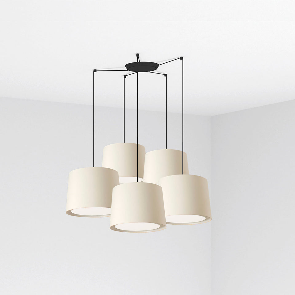 Modelo 3D interactivo y realidad aumentada de Lámpara Colgante CONGA 5 Luces FARO