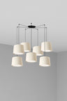 Lámpara colgante CONGA 7 Luces Blanca FARO, diseño moderno 64314-54-7L