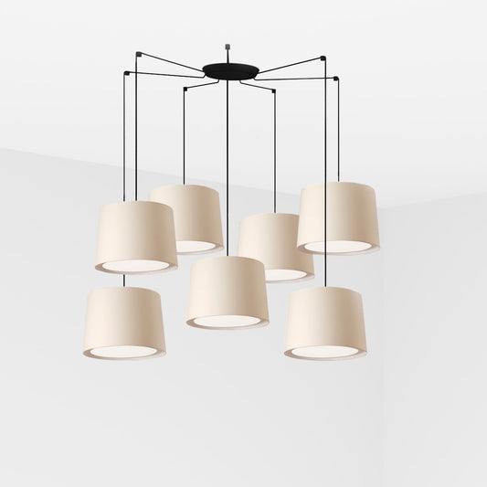 Lámpara Colgante Conga 7L 500 cm Beige y Negro Mate FARO - vista principal | FARO