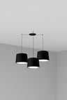 Lámpara Colgante Textil Negra CONGA 3L FARO 64314-56-3L