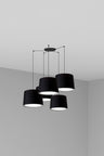 CONGA Lámpara Colgante Textil Negra FARO 64314-56-5L para interiorismo moderno