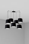 CONGA Lámpara Colgante Negra 7 Luces FARO para salón, ref. 64314-56-7L
