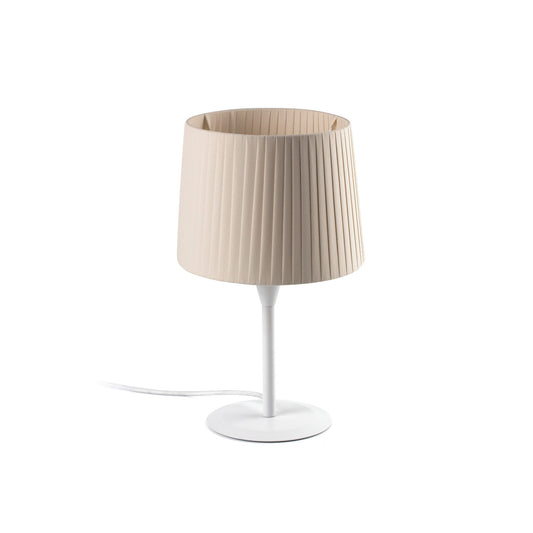 Lámpara de Sobremesa Samba Mini Blanca con Pantalla Beige FARO - vista principal | FARO