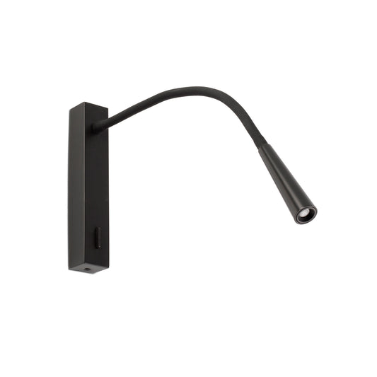Aplique Lector Orientable Negro FARO Flin 64319 para Dormitorio
